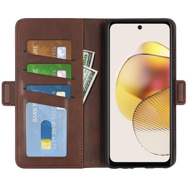 SKALO Motorola Moto G73 5G Premium Plånboksfodral - Brun