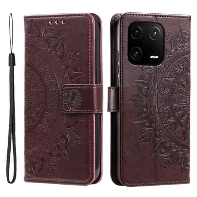 SKALO Xiaomi 13 5G Mandala Plånboksfodral - Brun