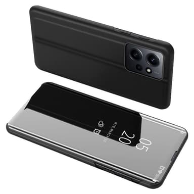 SKALO Xiaomi Redmi Note 12 4G Clear View Spegel fodral - Svart