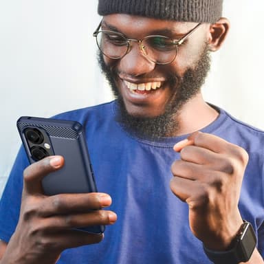 SKALO OnePlus Nord CE 3 Lite 5G Armor Carbon Stöttåligt TPU-skal - Blå