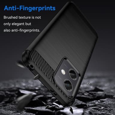 SKALO Xiaomi Redmi Note 12 5G Armor Carbon Stöttåligt TPU-skal - Svart