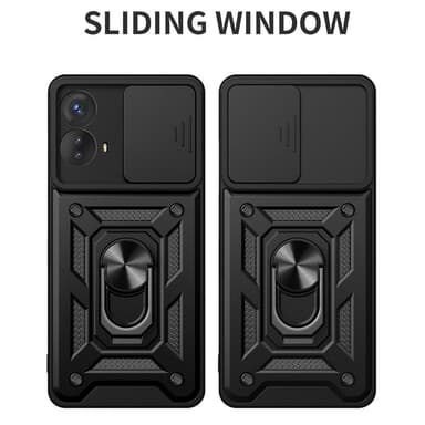 SKALO Motorola Moto G53 5G Armor Hybrid Metallring Kameraslider - Blå