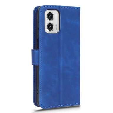 SKALO Motorola Moto G73 5G Matt PU-Läder Plånboksfodral - Blå