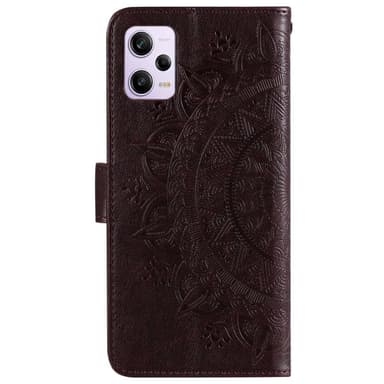 SKALO Xiaomi Redmi Note 12 Pro 5G Mandala Plånboksfodral - Brun