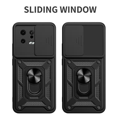 SKALO Xiaomi 13 Lite Armor Hybrid Metallring Kameraslider - Svart