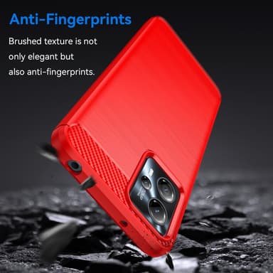SKALO Motorola Moto G23 4G Armor Carbon Stöttåligt TPU-skal - Röd