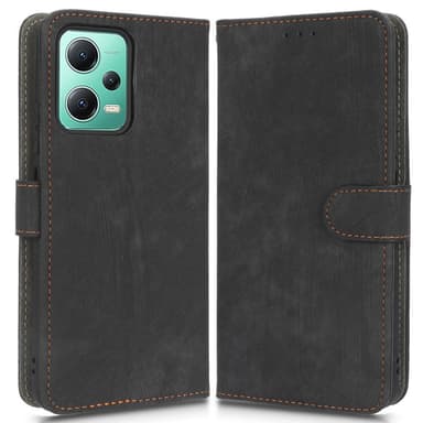SKALO Xiaomi Redmi Note 12 5G Plånboksfodral i PU-Läder - Svart