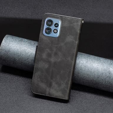 SKALO Motorola Edge 40 Pro 5G Plånboksfodral i PU-Läder - Svart
