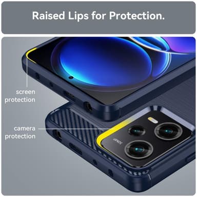SKALO Xiaomi Redmi Note 12 Pro 5G Armor Carbon Stöttåligt TPU-skal - Blå