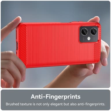 SKALO Xiaomi Redmi Note 12 5G Armor Carbon Stöttåligt TPU-skal - Röd