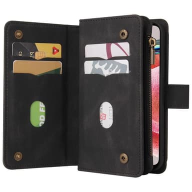 SKALO Xiaomi Redmi Note 12 4G Big Wallet 17-FACK Plånboksfodral - Svart