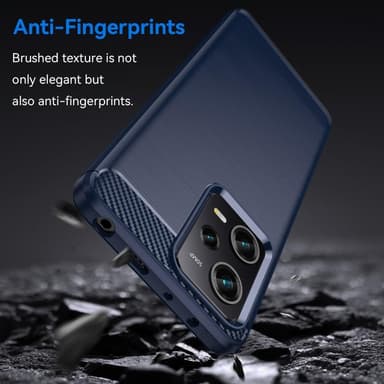 SKALO Xiaomi Redmi Note 12 Pro 5G Armor Carbon Stöttåligt TPU-skal - Blå