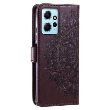 SKALO Xiaomi Redmi Note 12 4G Mandala Plånboksfodral - Brun