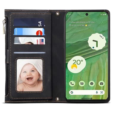 SKALO Google Pixel 7a ESEBLE Big Wallet Plånboksfodral - Svart