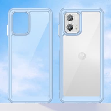 SKALO Motorola Moto G73 5G Transparent TPU Bumper Skal - Blå