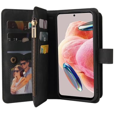 SKALO Xiaomi Redmi Note 12 4G Big Wallet 17-FACK Plånboksfodral - Svart