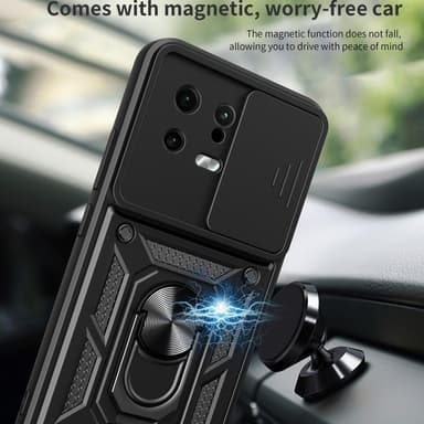 SKALO Xiaomi 13 5G Armor Hybrid Metallring Kameraslider - Blå