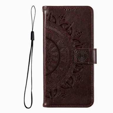 SKALO Xiaomi Redmi Note 12 Pro 5G Mandala Plånboksfodral - Brun