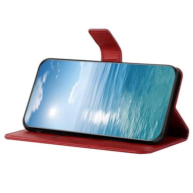 SKALO Xiaomi Redmi Note 12 4G Embossed Plånboksfodral i PU-Läder - Röd