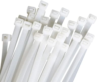 Buntband återanvändbara 100-pack Vit (9.6x350mm)