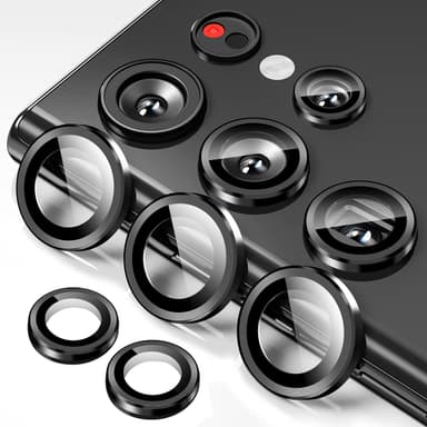 Samsung positioneringsskyddsring + linsskyddsfilm Svart S23/S23+/S23PL