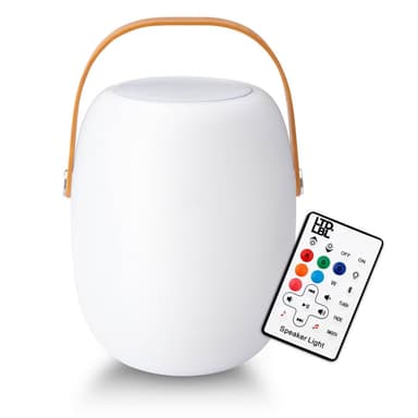 Limited Label ML-100 Bärbar bluetooth-högtalare med fjärrkontroll och bärrem, Vit