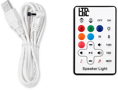 Limited Label ML-100 Bärbar bluetooth-högtalare med fjärrkontroll och bärrem, Vit