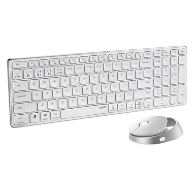 RAPOO Tangentbord/Mus-set 9750M Multi-Mode Trådlöst Vit