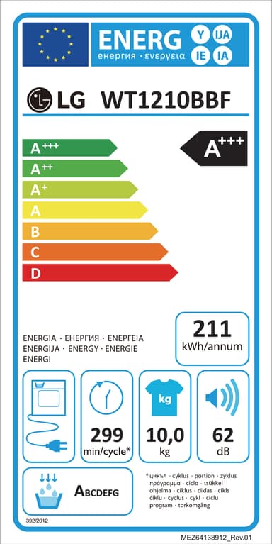 LG WashTower Tvätt/Tork WT1210BBF (12/10kg)