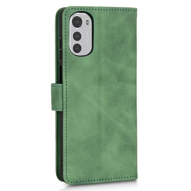 SKALO Motorola Moto E32/E32s Matt PU-Läder Plånboksfodral - Grön