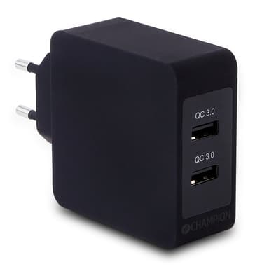 Laddare 36W QC 2-Port Svart