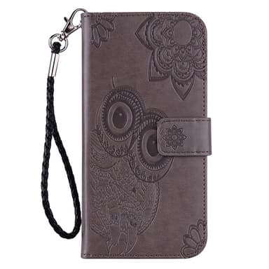 SKALO Motorola Moto G23 4G Mandala Owl Plånboksfodral - Grå