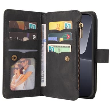 SKALO Xiaomi 13 5G Big Wallet 17-FACK Plånboksfodral - Svart