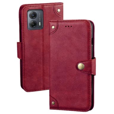 SKALO Motorola Moto G53 5G IDEWEI Plånboksfodral i PU-Läder - Röd