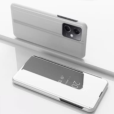 SKALO Xiaomi Redmi Note 12 Pro 5G Clear View Spegel fodral - Silver
