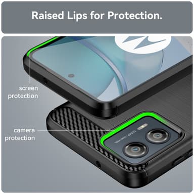 SKALO Motorola Moto G53 5G Armor Carbon Stöttåligt TPU-skal - Svart