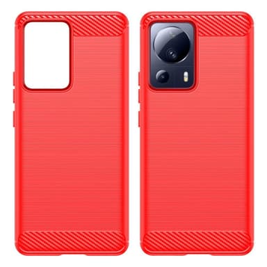 SKALO Xiaomi 13 Lite Armor Carbon Stöttåligt TPU-skal - Röd