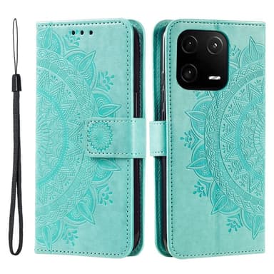SKALO Xiaomi 13 5G Mandala Plånboksfodral - Turkos