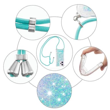 SKALO Xiaomi Redmi Note 12 Pro 5G Kvicksand Glitter Mobilhalsband - Turkos