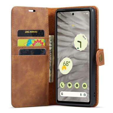 DG MING Google Pixel 7a 2-i-1 Magnet Plånboksfodral - Brun