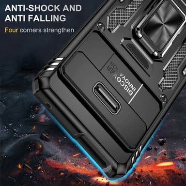 SKALO Google Pixel 7a Armor Hybrid Metallring Kameraslider - Svart