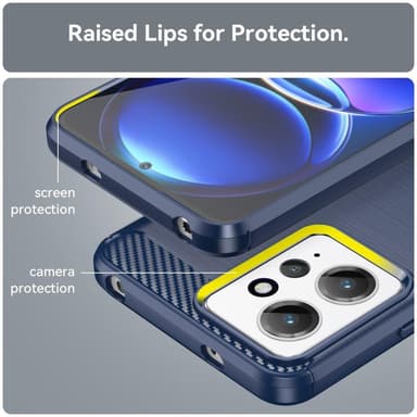 SKALO Xiaomi Redmi Note 12 4G Armor Carbon Stöttåligt TPU-skal - Blå