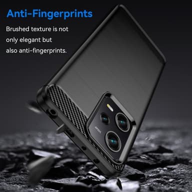 SKALO Xiaomi Redmi Note 12 Pro 5G Armor Carbon Stöttåligt TPU-skal - Svart