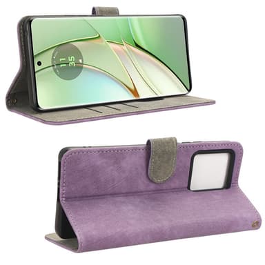 SKALO Motorola Edge 40 5G Plånboksfodral i PU-Läder - Lila