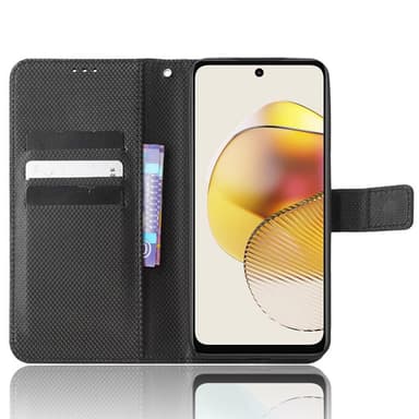 SKALO Motorola Moto G73 5G Premium Mini Romb Plånboksfodral - Svart