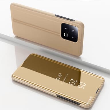 SKALO Xiaomi 13 5G Clear View Spegel fodral - Guld