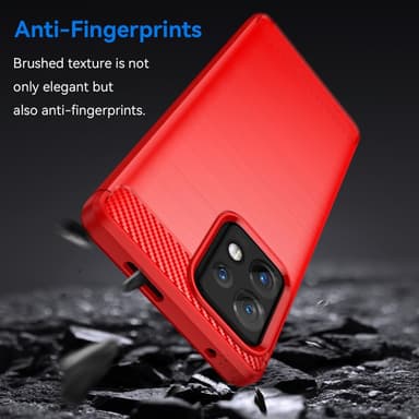 SKALO Motorola Edge 40 Pro 5G Armor Carbon Stöttåligt TPU-skal - Röd