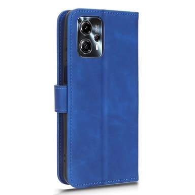 SKALO Motorola Moto G23 4G Matt PU-Läder Plånboksfodral - Blå