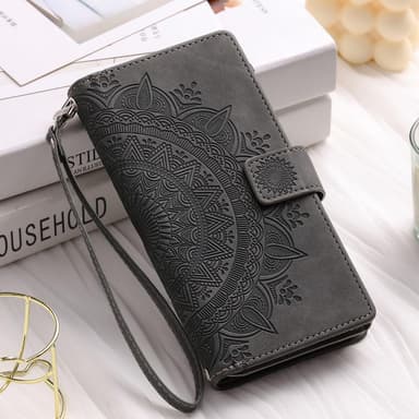 SKALO Xiaomi Redmi Note 12 4G Big Wallet Mandala Plånboksfodral - Grå