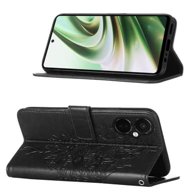 SKALO OnePlus Nord CE 3 Lite 5G Mandala Butterfly Plånboksfodral - Svart